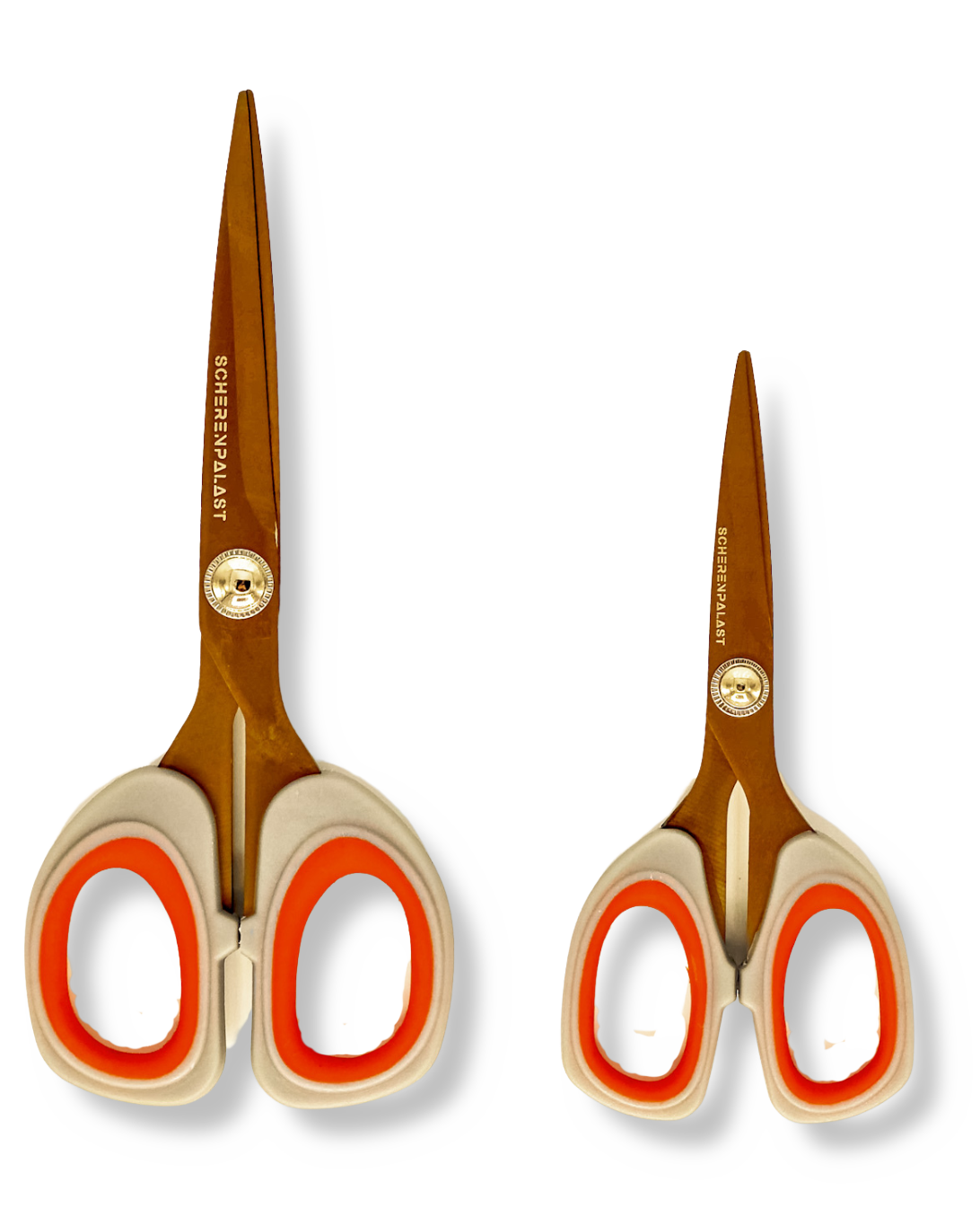 Doppelpack kleine kupferrote Papierscheren (17,5 cm und 13,5 cm)