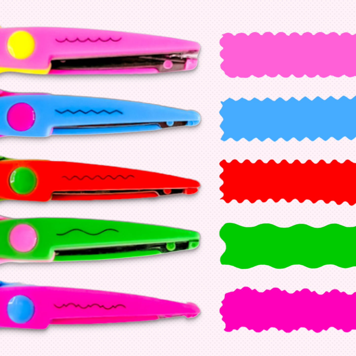 Scherenpalast® Kinder Bastelscheren 5er-Set – Zick-Zack- & Dekoscheren für kreative Bastelarbeiten, Scrapbooking & Schule – sichere Kinderscheren mit verschiedenen Schnittmustern